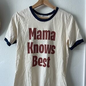 Cream and Navy Graphic Tee - "Mama Knows Best"